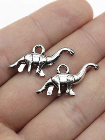 10pcs 27x12mm Vegetarian Dinosaurs Charms Pendant For DIY Jewelry Making Necklace Keychain Phone Chain Bracelet Making Accessories Handmade Craft Making Findings