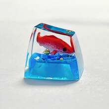 1pc Resin Drop-Gel Transparent Personalized Koi Fish Goldfish Keycaps For Underwater World Cross-Axis Mechanical Keyboard Keycaps - 1 Piece - View 12