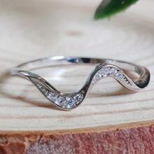 Flowing Wave Stackable Rings, An Ideal Gift For Her On Any Occasion - Silver - View 7