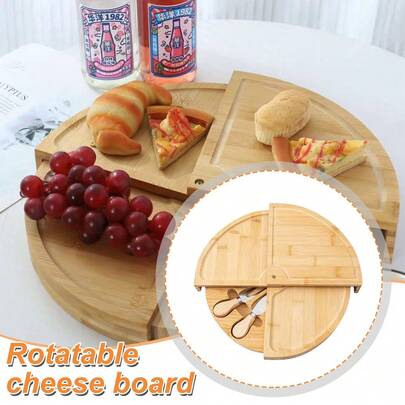 Bamboo Creative Cheese Charcuterie Board Wooden Cutting Serving Tray Christmas Kitchen Accessory For Home Party Entertaining