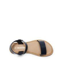 Women's Cute Open Toes One Band Ankle Strap Flexible Summer Flat Sandals - Blue - View 9