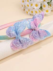 1个彩虹紫渐变蝴蝶发箍，闪亮亮片发圈，时尚公主风发饰，适合女孩和青少年 - 彩色 - 查看 3