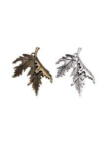 2 mặt dây chuyền hình lá 55x45mm dùng để làm trang sức DIY, vòng cổ, móc khóa, dây điện thoại, vòng tay, phụ kiện làm đồ thủ công. - Lá - Xem 3