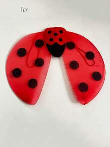 3pcs/Ladybug Wings Costume Set - Red And Black Polka Dot Design, With Black Antennae And Red Tassels, Perfect For All Kinds Of Carnivals, Christmas And Theme Parties. - Red - View 9