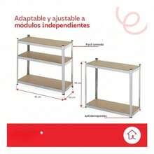 Estante Ajustable de 5 Niveles Metal-MDF 180x40x90 cm - Organizador Resistente en Color Gris para Casa y Oficina - Blanco y Negro - Ver 3