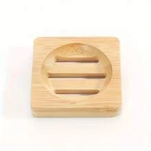 1 Piece OPP Bamboo Soap Holder - Round Natural Wood Soap Dish With Drainage Holes, Suitable For Bathroom, Hand Soap, And Kitchen Use, Durable And Moisture-Resistant Design - 1pcs Square Bamboo Soap Dish - View 8