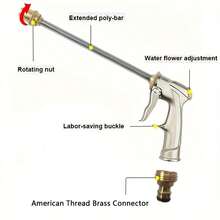 High Pressure Home Car Wash Water Gun, Nozzle, Adapter, Hose, Retractable Garden Cleaning & Watering Spray Nozzle, Car Wash Gun Set - View 5