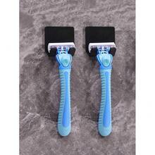 2pcs No Drill Plastic Razor Hook Wall Mounted Multi-Functional Plug Key Storage Adhesive Hook - 彩色 - 查看 1