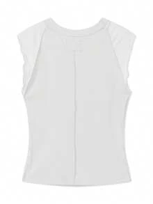 Womens Ribbed Tank Tops Y2K Solid Color Cap Sleeve Slim Fitted Vests Crop Tops Summer Basic T Shirt Tight Tee Shirts Y2k  Going Out Tops Streetwear - 白色 - 查看 9