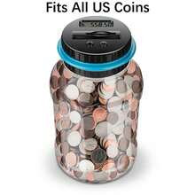 Digital Cash Counting Can: 800+Coin Capacity, Perfect Children's Piggy Bank, Electronic Counting Piggy Bank, Anti Drop Transparent, Halloween/Thanksgiving/Christmas Gift - Multicolor - View 8