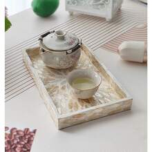 1 khay đựng vỏ trai giả vuông, vẽ tay, đựng mỹ phẩm, đồ trang sức, đồ ăn nhẹ, món tráng miệng, đồ uống, bánh mì, bánh ngọt, nhu yếu phẩm hàng ngày, đồ lưu trữ & đồ trang trí sang trọng theo phong cách Bắc Âu Quà tặng tốt nhất Đĩa sinh nhật Phụ kiện nhà bếp Trang trí nhà bếp Khay để bàn Khay đựng trái cây Trang trí khay - trắng - Xem 5