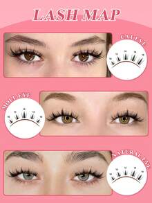 120pcs Cluster Lashes Kit, Manga Cluster Eyelashes Kit, Natural Lash Clusters Kit, Wispy Individual Eyelashes, Spiky Fairy Eyelash Clusters With Spikes, Invisible Clear Band, DIY At Home, 10-14MM - Multicolor - View 7