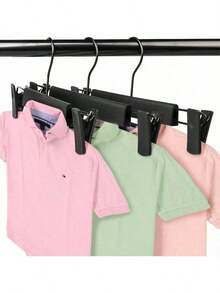 10/20pcs Pants Hanger Adjustable Anti-Rust Clip Pants, Skirts, Clothes Hanger (Black) - Multicolor - View 9