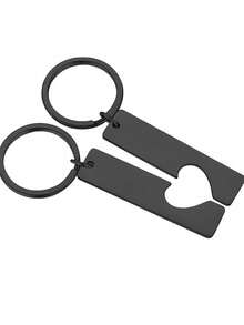 Customized Stainless Steel INS Style Accessories Date Heart-Shaped Couple Keychain, Convenient To Carry, Customized Date And Name, Romantic Valentine's Day Gift, Anniversary Gift - M - View 8