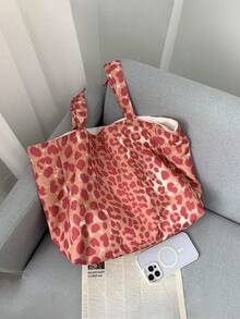 1个个性化女士单肩包，可定制姓名刺绣斜挎包，大容量豹纹休闲帆布手提包，适合日常使用，可作为礼物送给家人、朋友，也适合圣诞节、复活节、春节、母亲节、妇女节、情人节、教师节、护士节、生日等场合。 - 彩色 - 查看 9