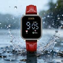 ZOEA Couple Digital Watches - 錶帶:紅色/錶殼:銀色 - 查看 4