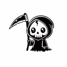 Popular Car Stickers, Creative Mini Grim Reaper Stickers, Cute Grim Reaper Stickers For Car Body, Rear Glass, Fuel Tank Cover, Side Windows, Scratch Cover, Waterproof, Sunproof, No Residue - Cute Grim Reaper - View 13