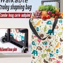 1pc Portable Foldable Trolley Backpack, Dual-Use Camping Cart Luggage Trolley - View 2