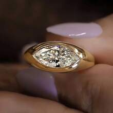 Minimalist Versatile Inlaid Cubic Zirconia 18K Gold Plated Ring For Women - Gold - View 10