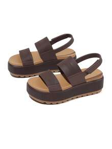 New Platform Water Sandals For Women Comfortable Chunky Wedge Open Toe Shoes Summer Walking Beach Vacation Waterproof Sandals - 巧克力棕 - 查看 8