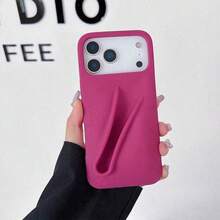 Luxury Silicone  Case With 3D Lip Gloss Holder For  17/16/15/14 Pro/Plus/Max, Cute Makeup Design,Stylish & Protective Back Cover - 樹莓果凍 - 查看 2