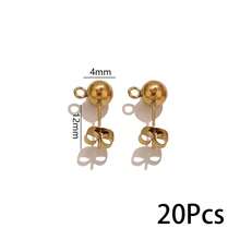 20pcs Stainless Steel 4 5 6 8mm Round Ball Stud Earring Loop Hooks Posts Earrings Back For DIY Jewelry Making Supplies Wholesale - Earrings - View 16