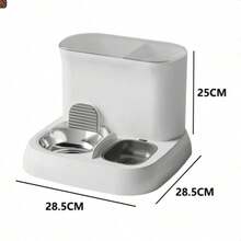 2-In-1 Gravity Automatic Pet Feeder & Water Dispenser, Self-Filling Cat & Dog Food & Water Station With Stainless Steel Bowls, No-Electricity Pet Feeding Set For Small To Medium Pets - 2.8L - View 3