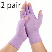 1 Pair Joint Compression Gloves, Anti-Slip Breathable Care Half-Finger Gloves For Sports, Cycling, Joint Protection, Outdoor Activities - Grey - View 27