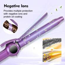 Máy uốn tóc HATTEKER 1 chiếc tiện dụng, máy uốn tóc mái, dụng cụ uốn tóc ion âm dùng tại nhà, không gây hư tổn cho tóc. - Màu tím  Violet - Xem 7