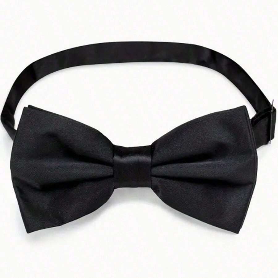 1 Exquisite Black Bow Tie - Formal Tuxedo Style - Adjustable, One Size Fits All - Perfect To Match Suits And Uniforms, Ideal Gift For Christmas,