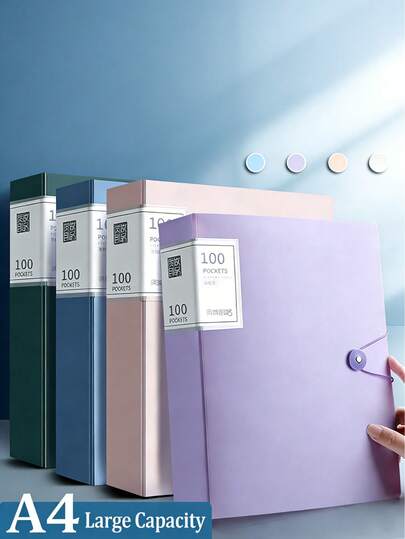 دفتر حلقات A4، مصنوع من مادة البولي بروبلين مقاومة للماء والأوساخ، غطاء شفاف للغاية، منظم ملفات، سعة 100 صفحة، هدية للعودة إلى المدرسة/التخرج، مناسب للمدرسة والمنزل والمكتب