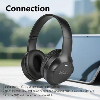 无线耳机、游戏耳机、录音室耳机、耳塞式耳机，Hi-Fi 音质 + 蓝牙 5.3，低延迟，高保真音质，可折叠轻巧设计，内置麦克风，低音浑厚，超长续航，沉浸式环绕声，是网课、办公、运动、电影、音乐派对的理想之选