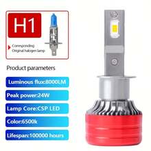 2pcs 6000K 12V LED Headlight Bulbs H4/H7/H11 9005/9006/H1 3000+ Lumens 12V Input 6000K Color Temperature Durable Aluminum Alloy Housing Suitable For Cars Trucks SUVs, No Battery Required - Red DF - View 10