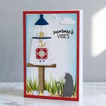 Kreativa kattstansar, gör-det-själv-scrapbookingalbum och präglingsschabloner, verktyg för att göra gratulationskort, pappersskärningspyssel för kort, mallar för att göra presentkort. - silver - Visa 2