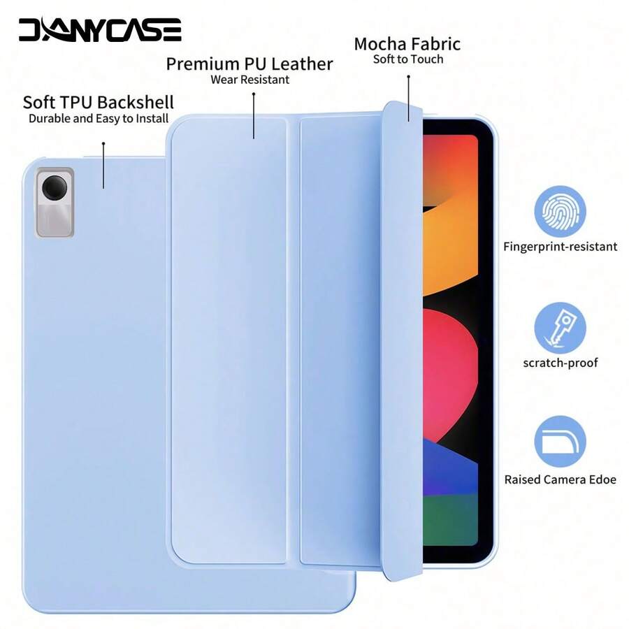 Smart Flip Cover Case For 11-Inch SE (2023), 12.1-Inch Pro (2024), And 11-Inch (2025), Supports Auto Wake/Sleep, Made Of Solid Color TPU Material, Provides Protective Cover - Baby Blue - View 1