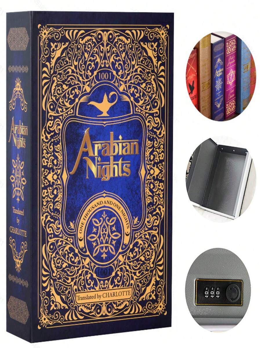 Metal Safe Box,Diversion Book Safe With Combination Lock,Secret Hidden Metal Lock Box,Money Hiding Collection Box,9.5" X 6.2" X 2 .2" Black Large,Hidden Safe In Plain Sight,Gift For Students.Birthday - A - View 1