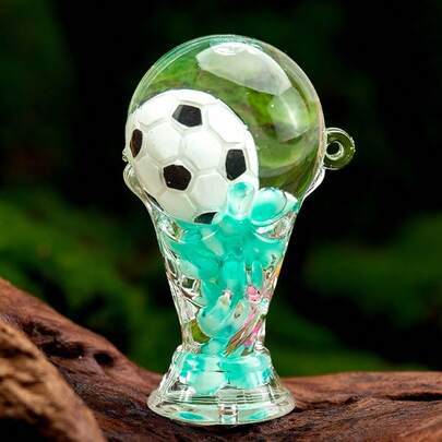 Acrylic World Cup Trophy Oil Liquid Quicksand Keychain, World Cup Peripheral Decoration, Bag Accessory