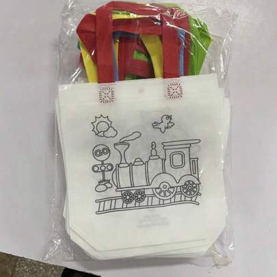 24pcs DIY Graffiti Canvas Gift Bags - Reusable Non-Woven Mini Tote Bags, 12 Carnival Animal Patterns, Dual Handles, For Shopping, Storage And Party Favors (Green & Red), Holiday Accessories, Vibrant Prints, Lightweight Construction, Event Organizers