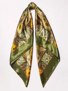 1pc Women's Paisley & Cashew Pattern Woven Printed Scarf, Fashion Headscarf, Suitable For Travel, Evening Party - Multicolor - View 2