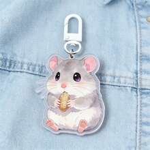 Cartoon Hamster Keychain, Kids Bag Keychain, Cute Animal Keychain! Creative Keychain Pendant Party Gift, Birthday Gift Keychain - Multicolor - View 4