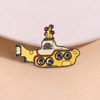 Ghim cài áo hình ban nhạc rock hoạt hình Yellow Submarine, huy hiệu âm nhạc trang trí cho túi xách, quần áo.