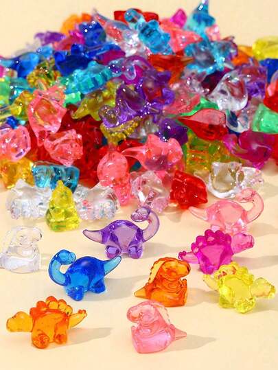 50pcs Mini Dinosaur Models, Multi-Color Acrylic Dinosaurs, Mini Resin Animal Sculptures, Suitable For Hidden Decor, Bulk Plastic Dinosaur Party Favors, Desktop Decor Crystals, Vase Fillers, Underwater Swimming Stones, Swimming & Diving Gifts, Birthday & Pool Party Favors, Suitable For Fairy Garden Planters