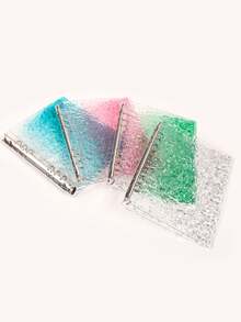 1pc A5/A6 Size Wavy Transparent Loose-Leaf Binder, Acrylic Gradient Colorful Transparent Folder, Can Be Used As Notebook, Planner, Card Storage, Sticker Book, Photo Album, Stationery,Card Holder - A5 - View 2