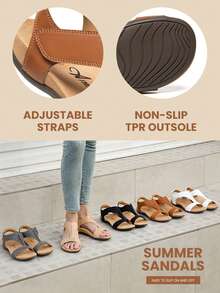 Athlefit Women's Orthopedic Arch Support Sandals Summer Comfortable Sporty Walking Flat Beach Sandals Casual Dressy - 白色 - 查看 9