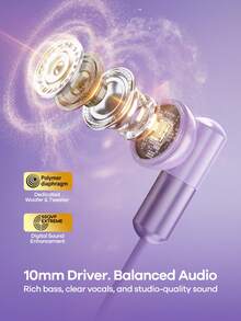 REMAX Auriculares con cable con conector Tipo-C, calidad de audio de alta resolución y micrófono, cancelación de ruido, graves estéreo, compatible con iPhone/Android/PC, auriculares para juegos, cable de 1,2 m libre de enredos - RM-09a - Ver 2