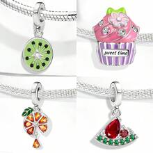1 hạt trang trí hình quả kiwi, thích hợp để tự làm vòng tay/vòng đeo tay, phụ kiện thời trang dành cho nữ. - hạt cườm - Xem 4