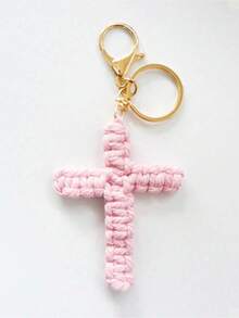 1pc Handmade Woven Cross Keychain Jesus Keychain Christian Car Keychain Bag Charm Soft Cross Keyring Bohemian Decor Unisex Holiday Decor Birthday Gift Women Keychain Back To School Gift Couple Gift Birthday Gift Wedding Gift Holiday Gift Party Favor Event Souvenir Friend Gift. Bag Charm Car Accessories Creative Teacher Sister Gift - 多色的 - 查看 9
