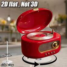 Radio giratoria de acrílico 2D con reproductor de CD de jazz suave para decoración de escritorio - A - Ver 1