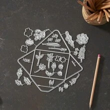 Creative Flower Dies, DIY Scrapbooking Album And Embossing Stencil, Greeting Card Making Tool, Card Paper Cutting Crafts ,Gift Card Making Template Die Cuts. - Silver - View 8