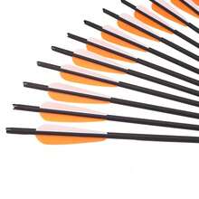 12Pcs Crossbow Bolts Carbon Arrows 20 Inch Hunting Archery Crossbow Arrows With Half Moon Nocks 125 Grain Removable Tips - Orange - View 10